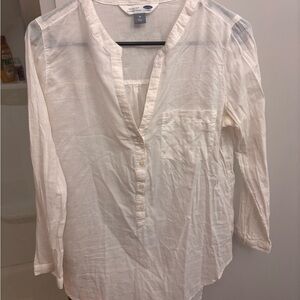Old Navy Cream Button-Up Blouse